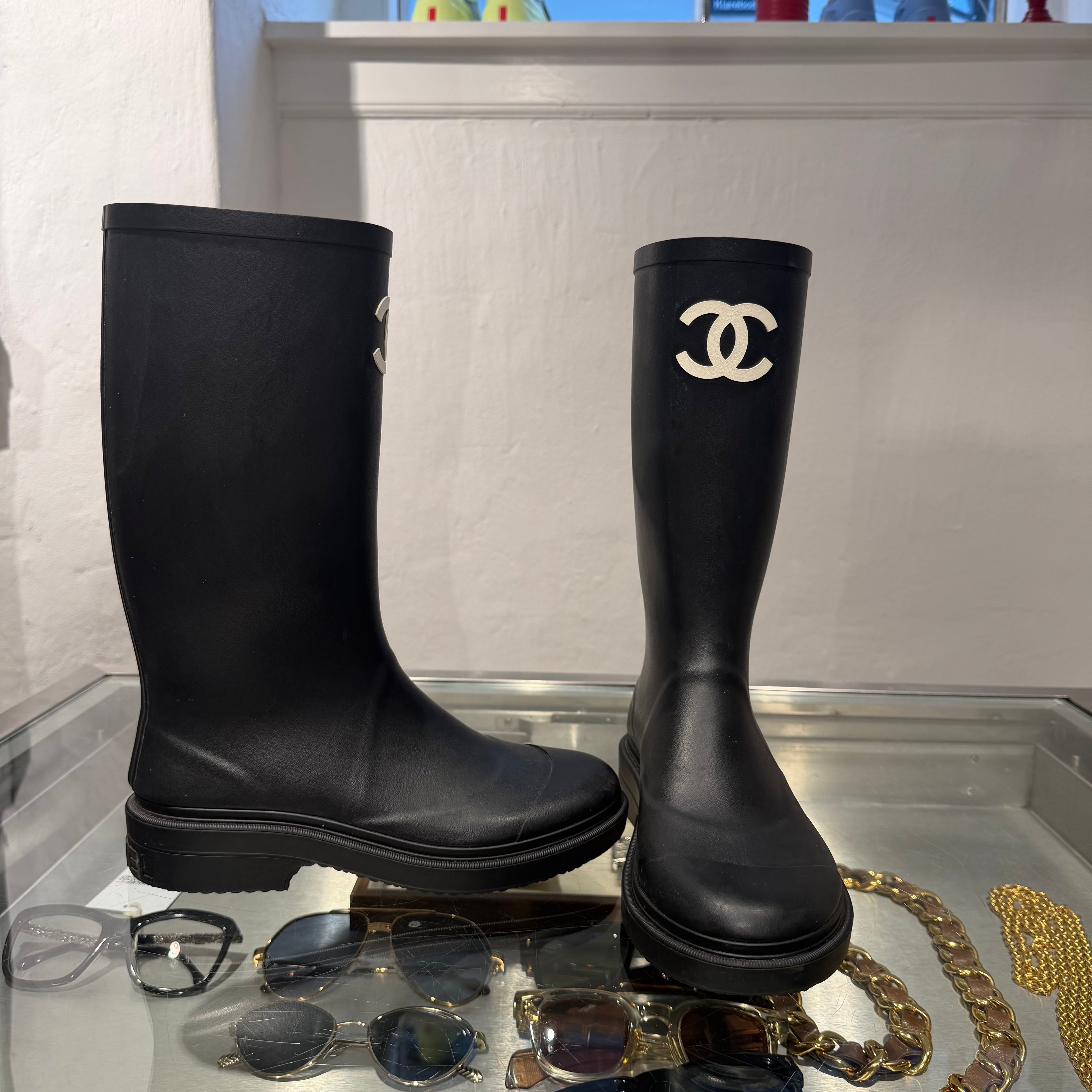 Chanel gummistøvler (Str. 37)