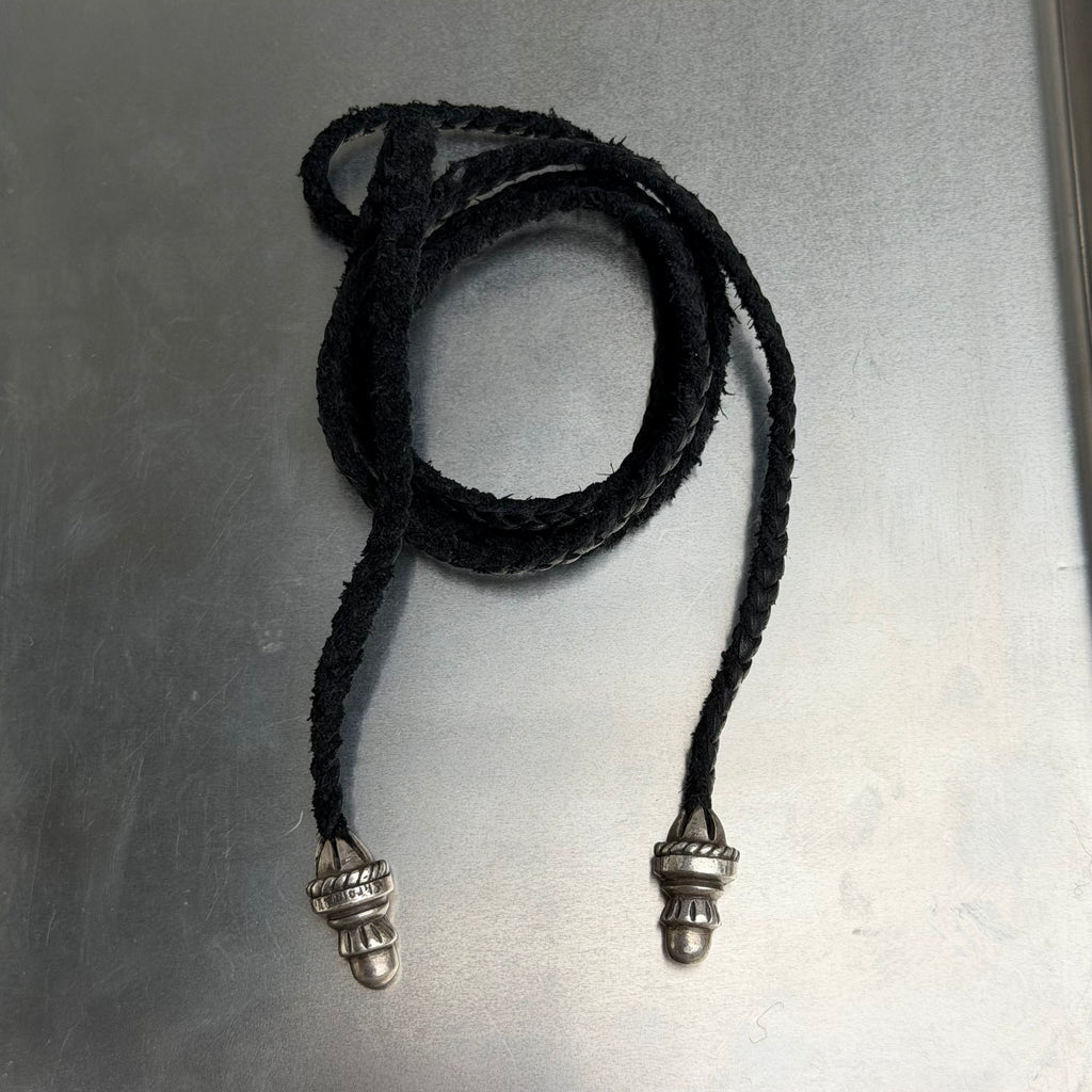 Chrome Hearts Leather Braid w Silver Necklace