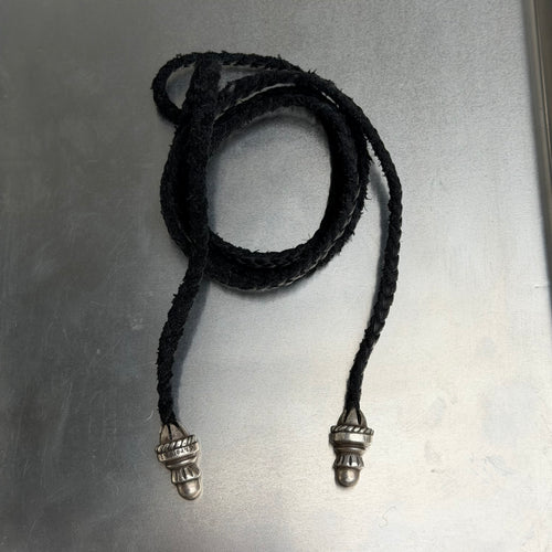 Chrome Hearts Leather Braid necklace w 925 Silver