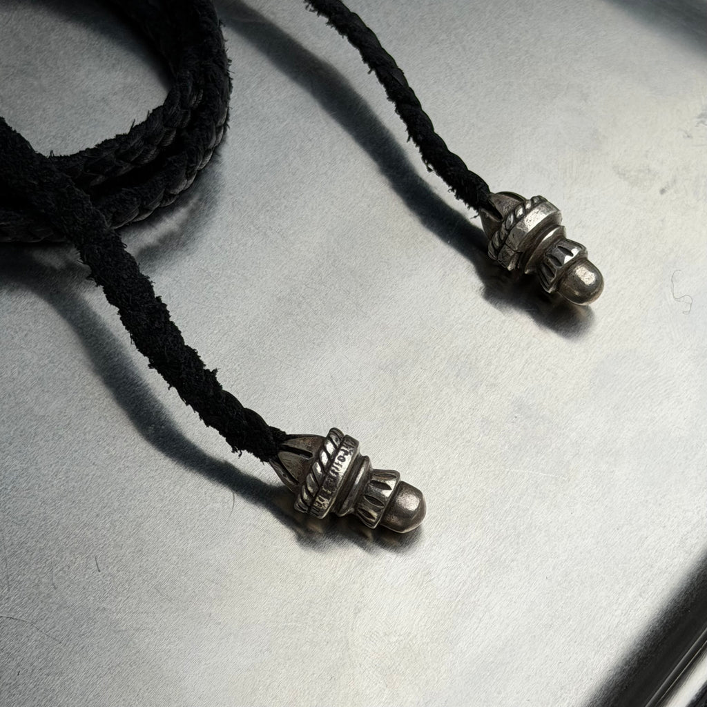 Chrome Hearts Leather Braid w Silver Necklace