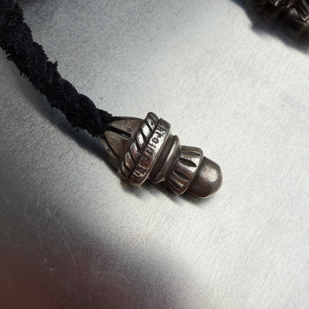 Chrome Hearts Leather Braid w Silver Necklace