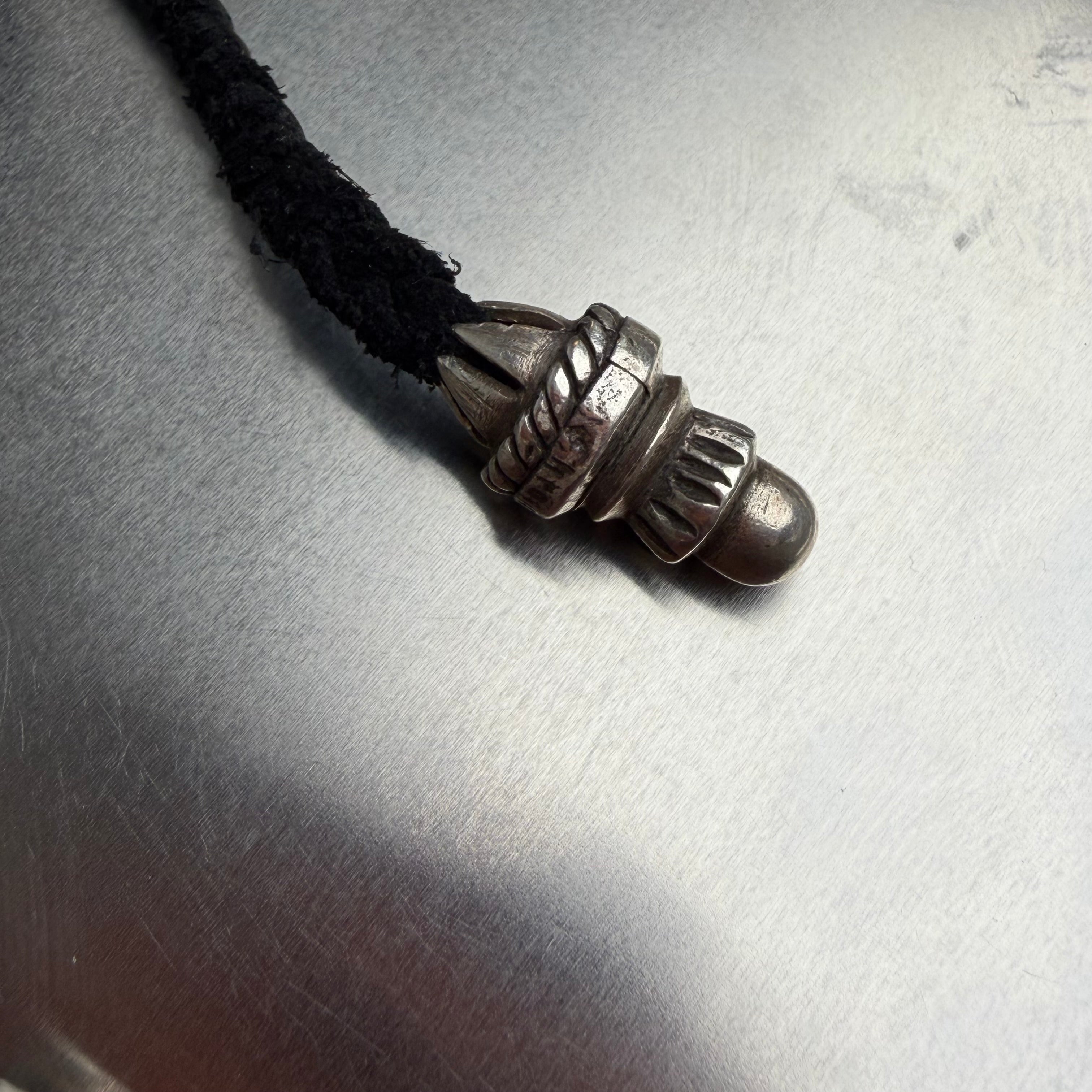 Chrome Hearts Leather Braid w Silver Necklace