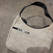 Prada Canvas Baguette Shoulder Bag