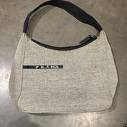 Prada Canvas Baguette Shoulder Bag