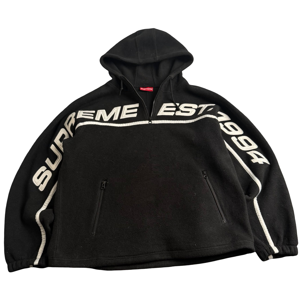 Supreme fleece hættetrøje (Str. M)